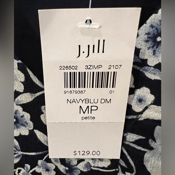 J Jill size 14 Petite navy and white floral sheath dress - Picture 3 of 12